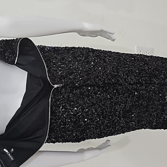 Fashion Nova Black Sequin Party dress,  Strapless Size M - Picture 8 of 9